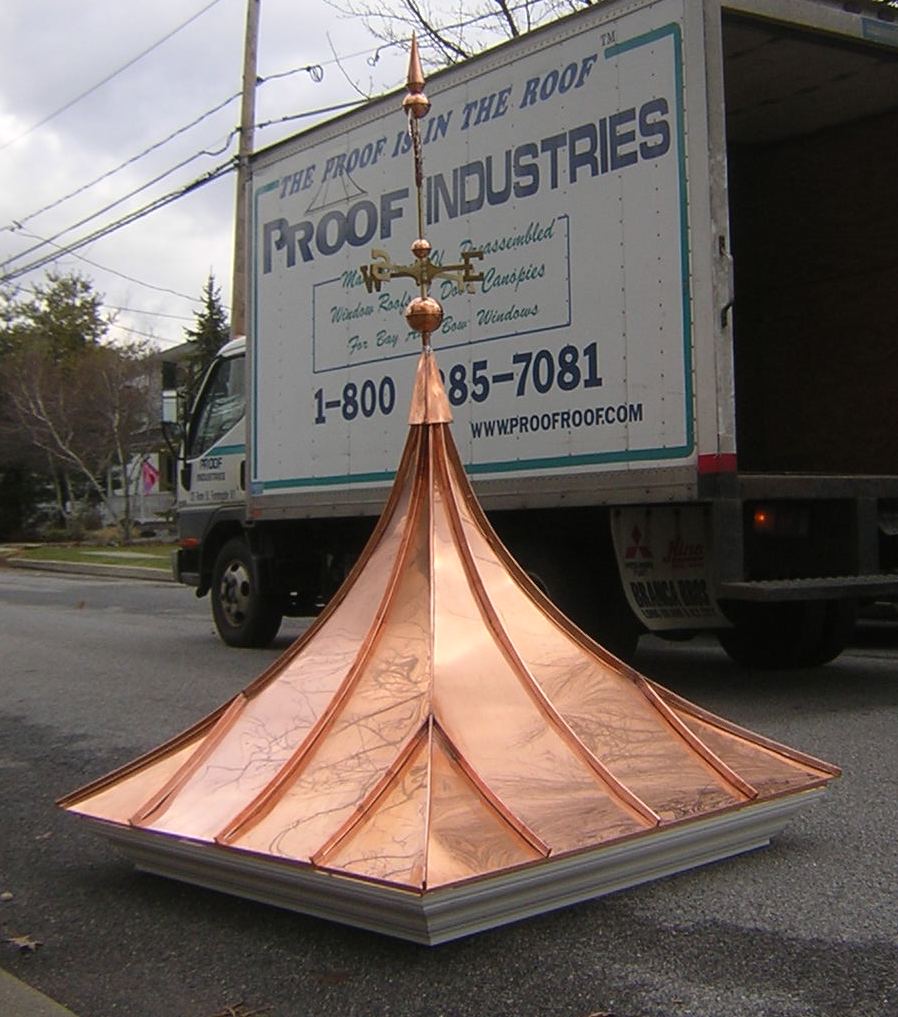 Preassembled copper cupola with a different roof style