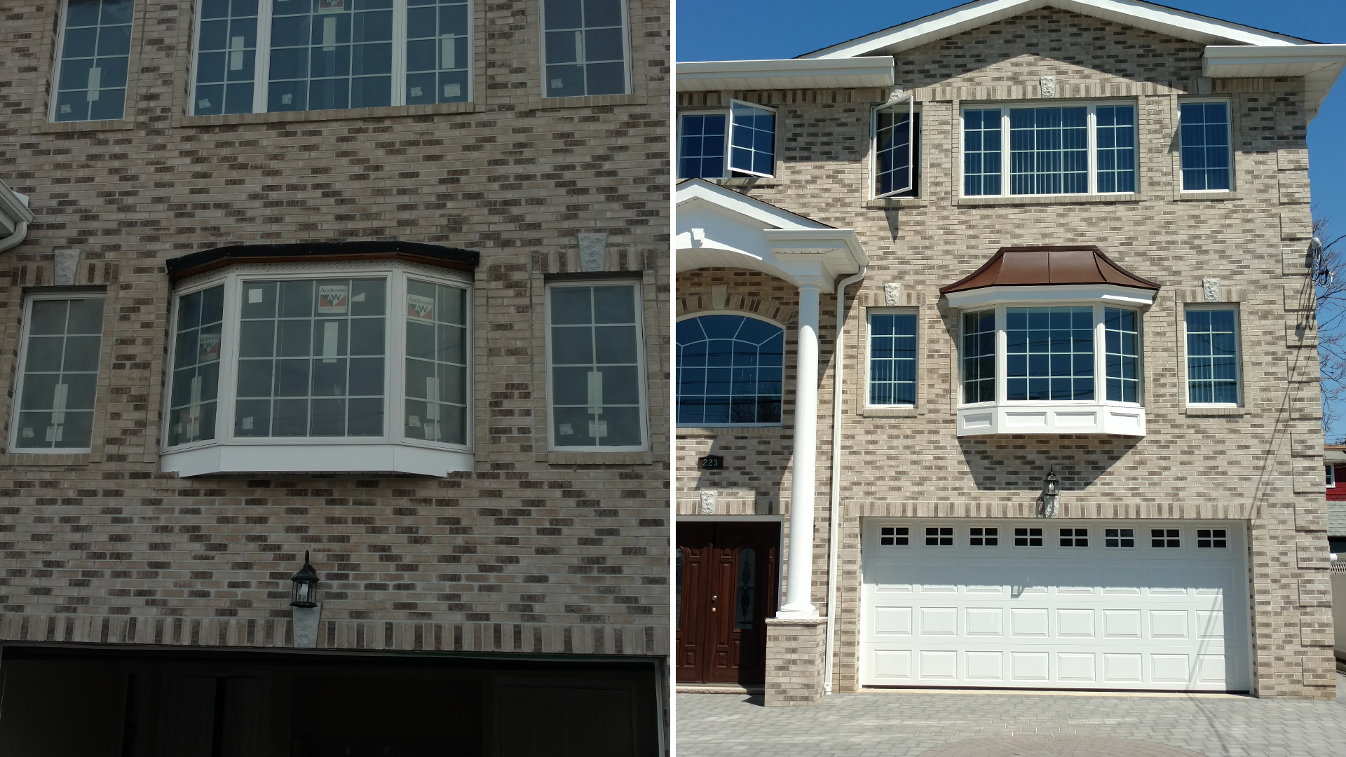 Second story bay window before and after